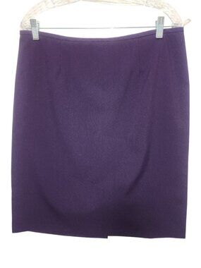 Purple Pencil Skirt 14 Knee Length Career Office Stretch